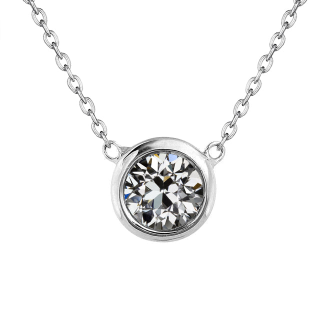 Diamant Pendentif Goutte 1,50 carats Or 14K Blanc – vue principale