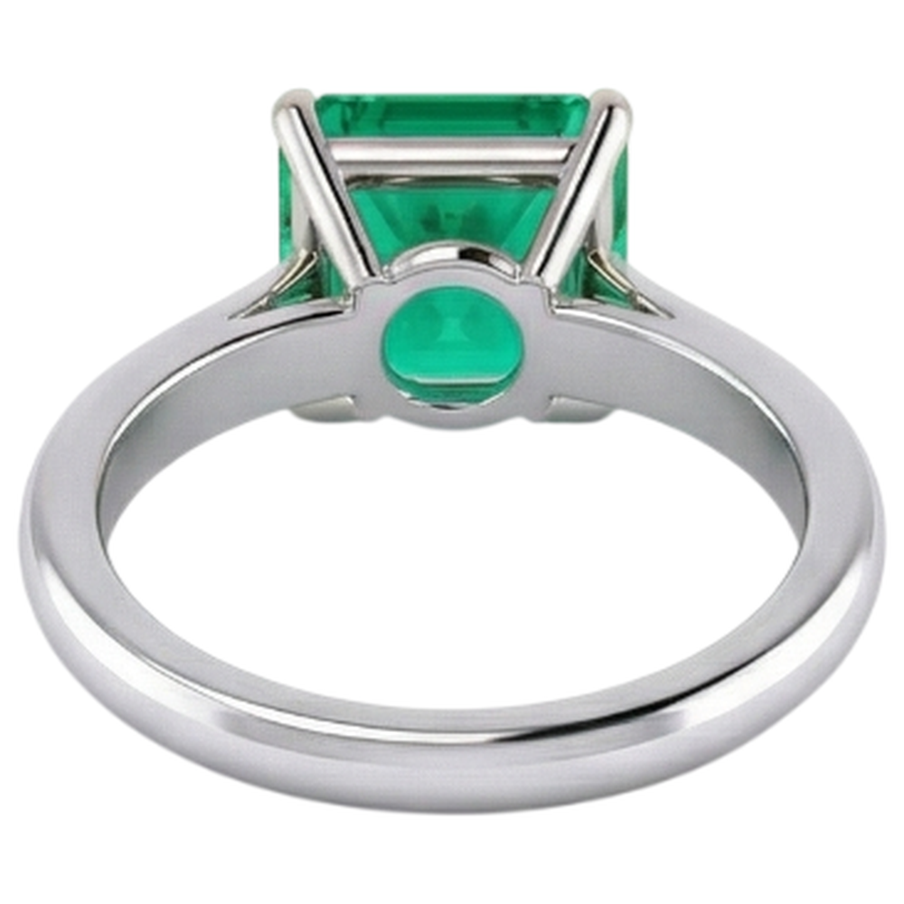 Émeraude Bague avec Gemme 5 carats Or Deux Tons 14 Carats – vue arrière