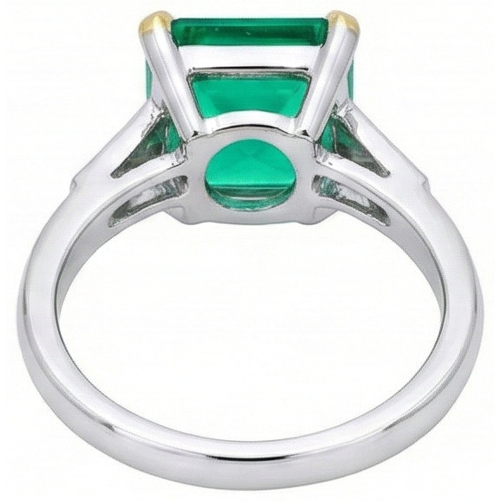 Émeraude Colombienne Bague Pierre Précieuse – vue arrière