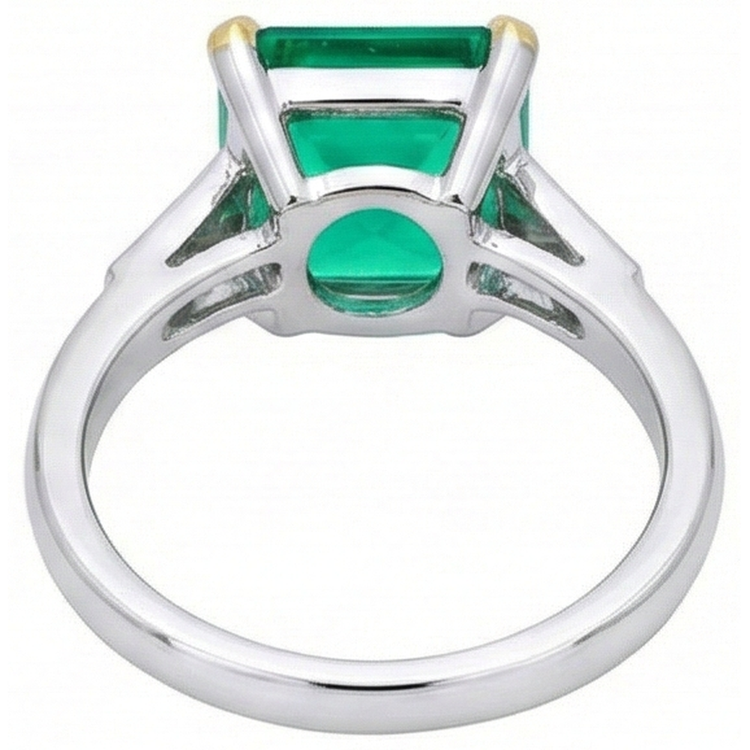 Émeraude Colombienne Bague Pierre Précieuse – vue arrière
