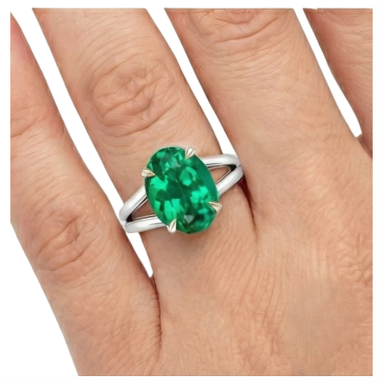 Émeraude Fine Bague avec Gemme – vue arrière
