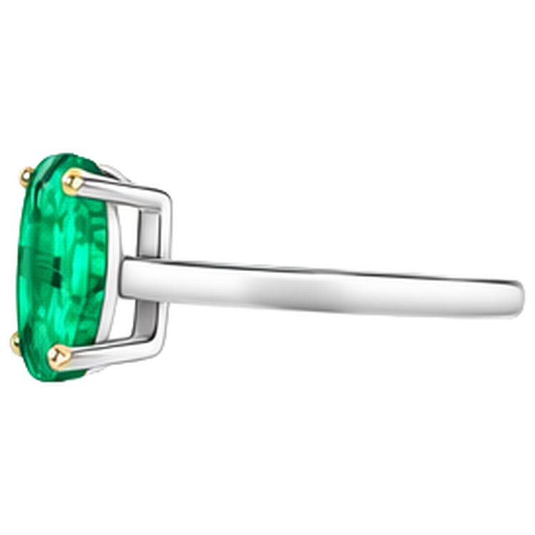 Fin Émeraude Bague avec Gemme 4 carats – vue de dessus