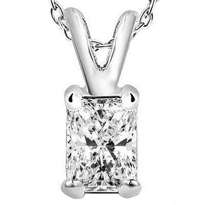 Big Radiant 2.00 Carat Collier Pendentif Véritable Diamant Or Blanc 14K Nouveau