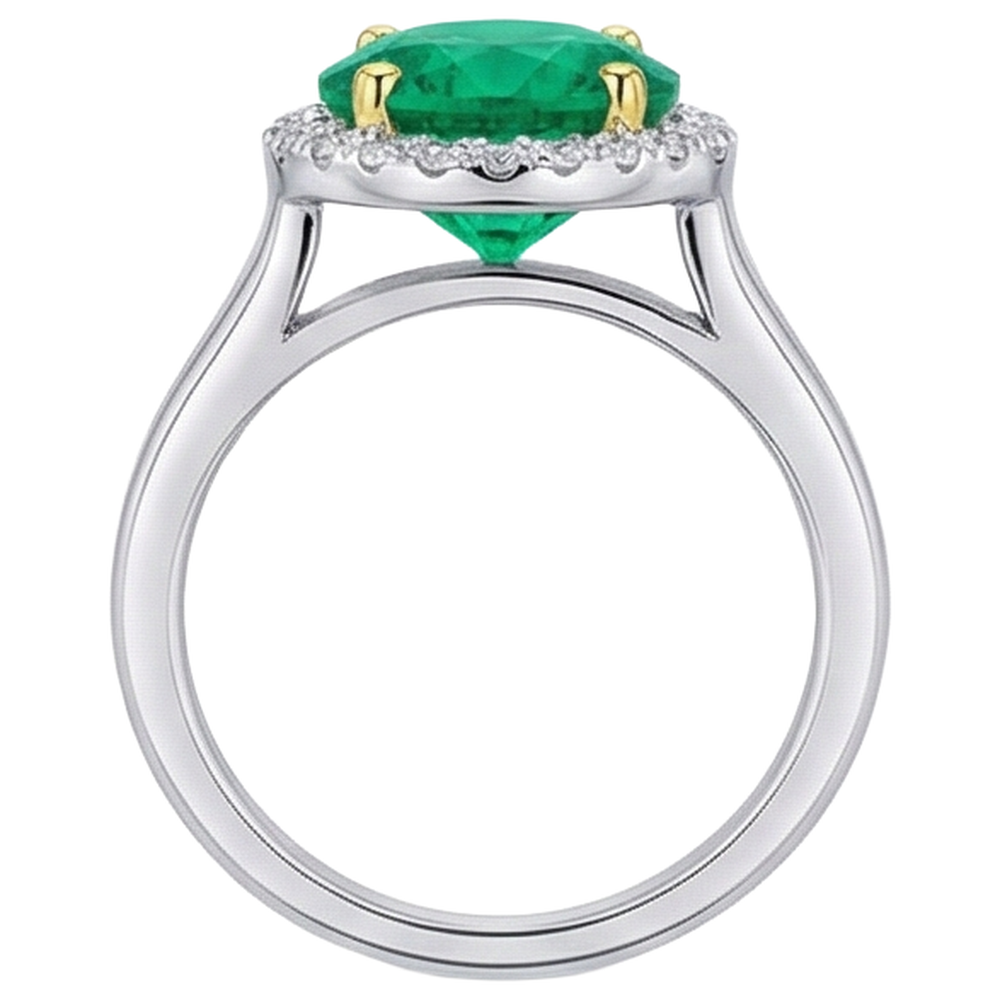 Émeraude Colombienne Bague avec Gemme – vue de dessus