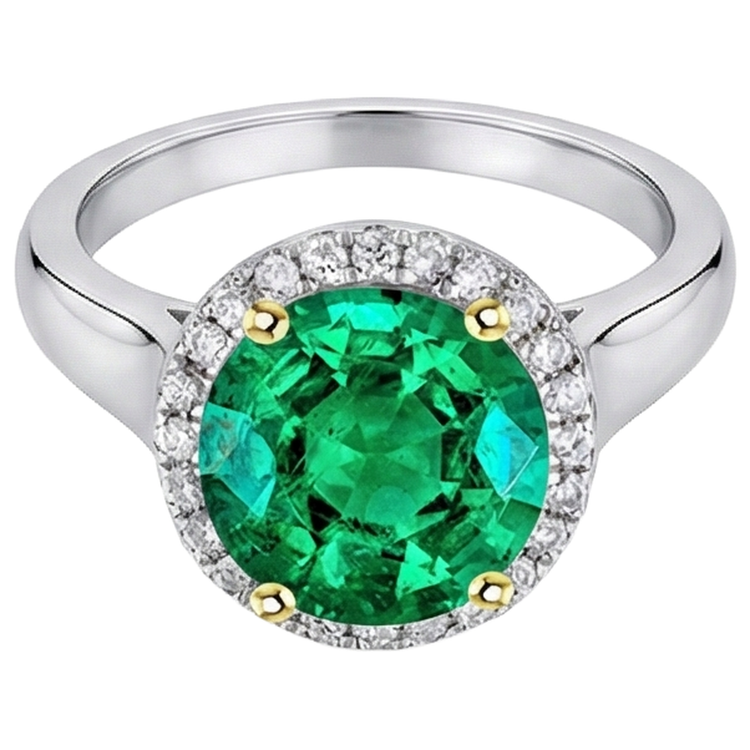 Raffiné Bague avec Gemme 4 carats – vue de côté