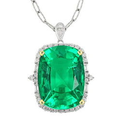 Certifié GIA Émeraude Collier Pendentif Pierre 4,50 carats – Or