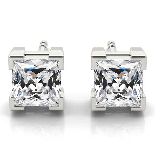 Diamant Puces d'Oreilles 10 carats Or Blanc 14 Carats – vue principale