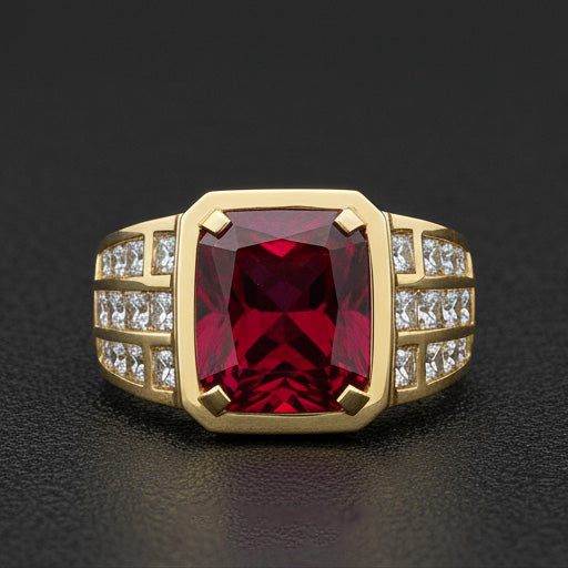 Rubis Sang de Pigeon Bague pour Homme – vue principale