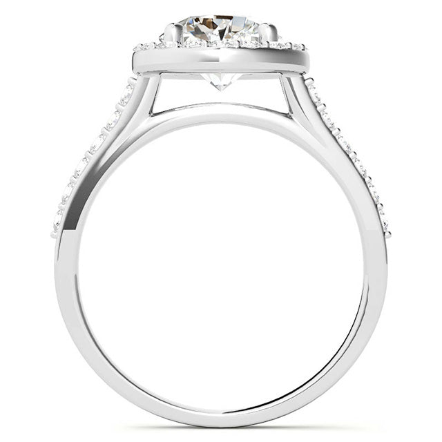 Exquis Brillant Bague de Fiançailles Halo 4,50 carats – vue de côté