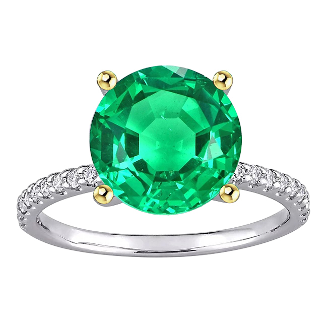 De luxe Émeraude Fine Bague Pierre Précieuse 4 carats – vue principale