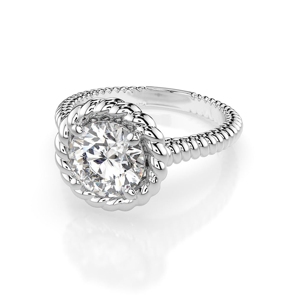 Brillant Bague Solitaire 3-carats Or Blanc 14 Carats – vue de face
