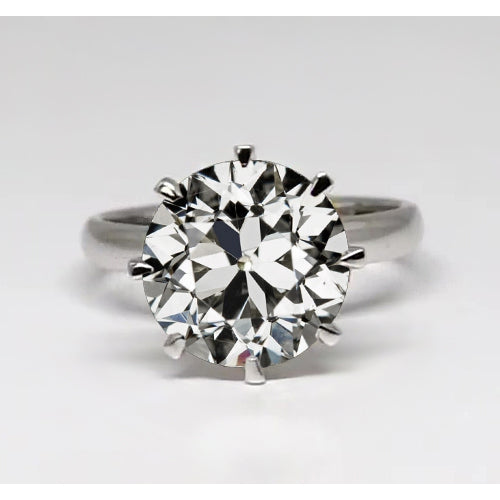 Bague Solitaire Or Blanc 14 Carats avec Diamant Fin – vue principale