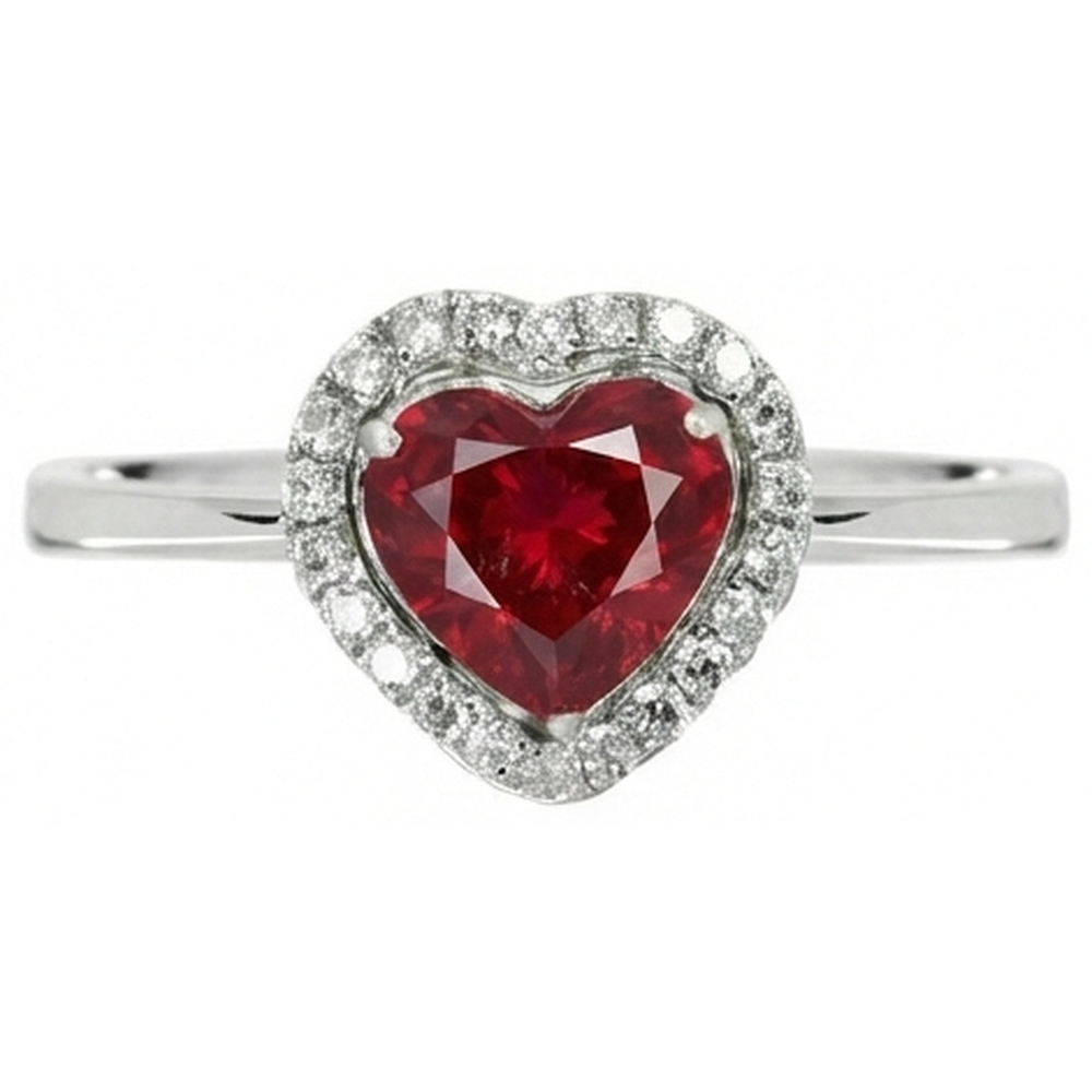 Bijoux Alliance Coeur Rubis Et Diamants Naturels Extraits des Mines ( et non cultivés en laboratoire ) 3.35 Carats
