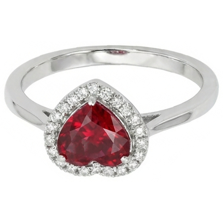 Bijoux Alliance Coeur Rubis Et Diamants Naturels Extraits des Mines ( et non cultivés en laboratoire ) 3.35 Carats