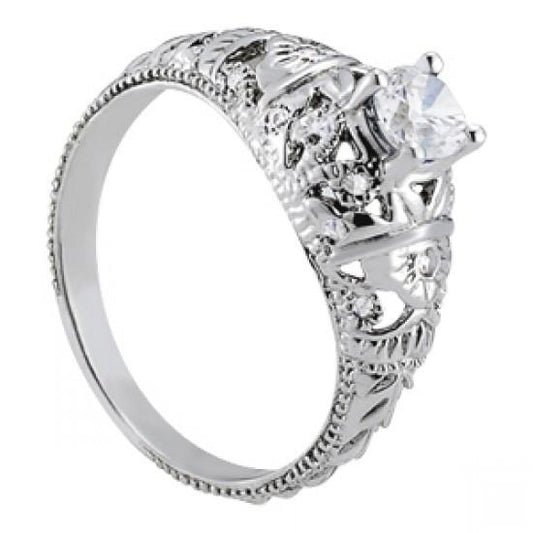 Bijoux Art Nouveau Bague De Fiançailles En Réel Diamant De Style Ancien