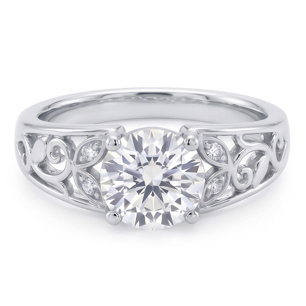 Bijoux Art Nouveau Bague Pour Femme Neuve Style Feuille De Véritable Diamant Taille Ancienne