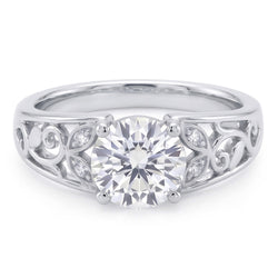 Bijoux Art Nouveau Bague Pour Femme Neuve Style Feuille De Véritable Diamant Taille Ancienne