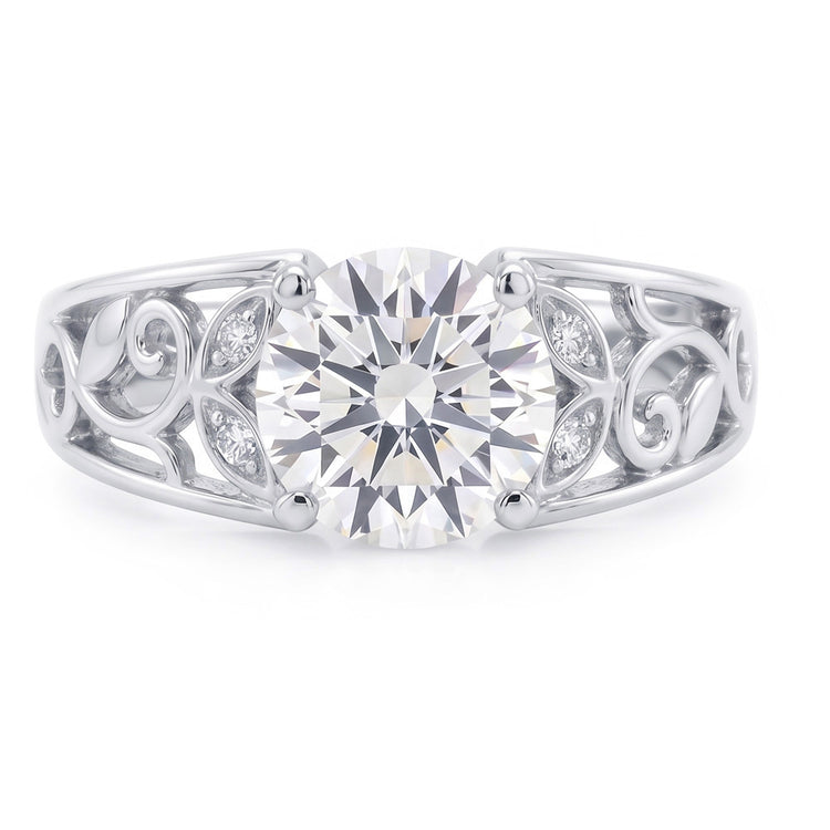 Bijoux Art Nouveau Bague Pour Femme Neuve Style Feuille De Véritable Diamant Taille Ancienne