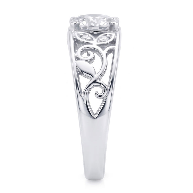 Bijoux Art Nouveau Bague Pour Femme Neuve Style Feuille De Véritable Diamant Taille Ancienne