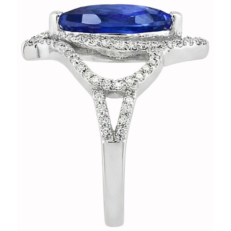 Bijoux Art Nouveau Bague en diamant et saphir de Ceylan de style ancien