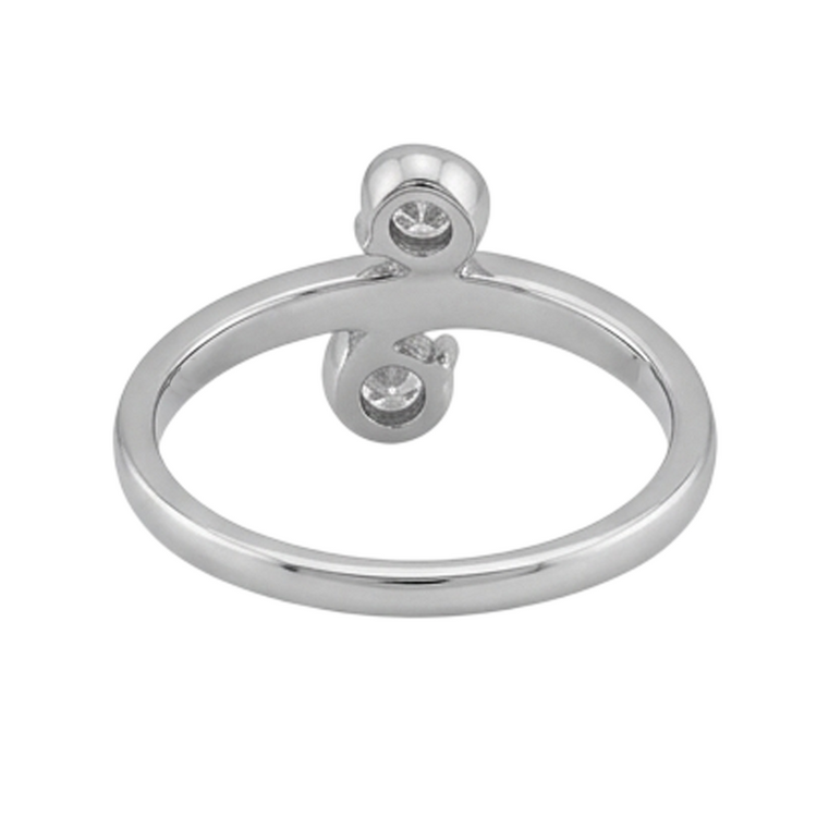 Bijoux Art Nouveau New Bague Toi et Moi en diamant à deux pierres