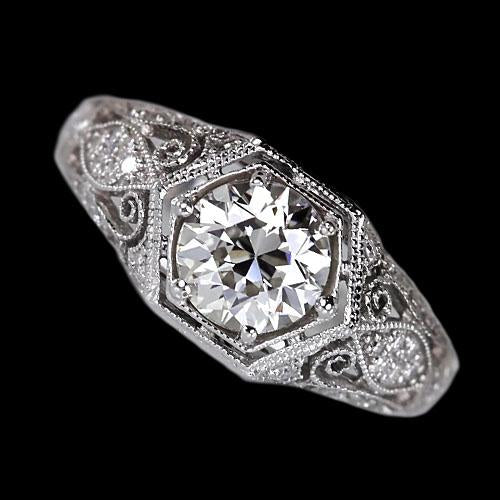 Bijoux Art Nouveau New Solitaire Round Old Mine Cut Bague En Véritable Diamant