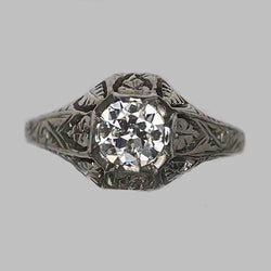 Bijoux Art Nouveau New Women Solitaire Bague En Réel Diamant Taille Ancienne