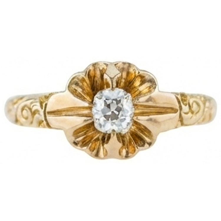 naturel round diamant 0.50carats bague détail rapproché