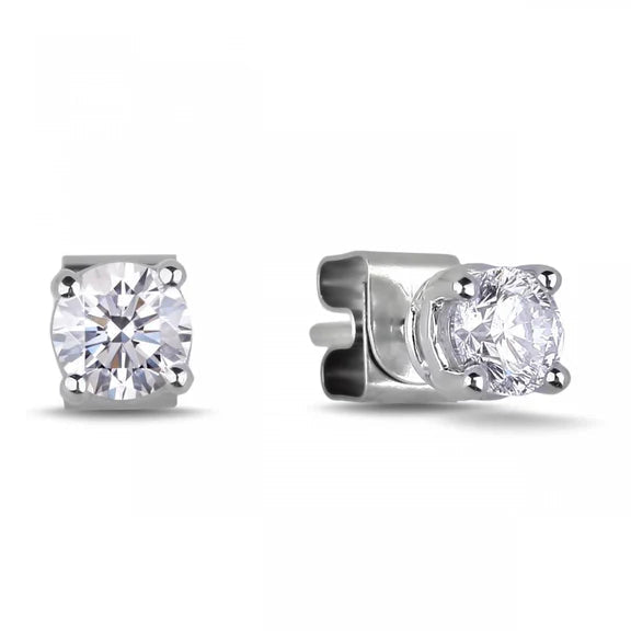 Bijoux De Boucle D'oreille En Réel Diamant Rond 1.20 Carats