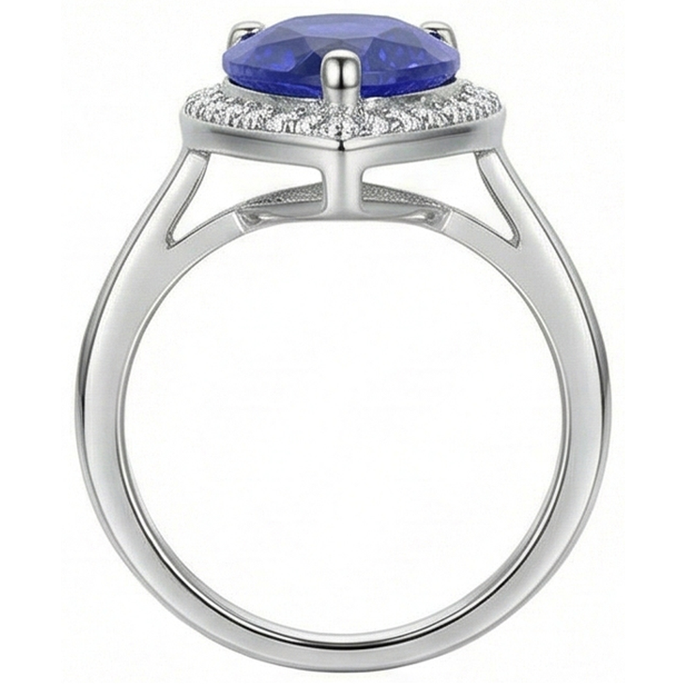 naturel pear diamant 4carats bague sur blanc