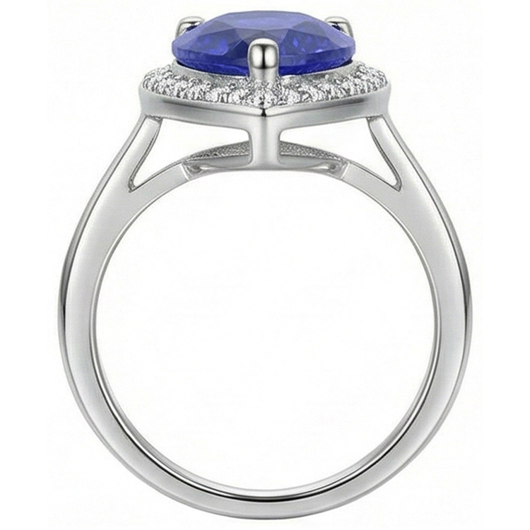 naturel pear diamant 4carats bague sur blanc