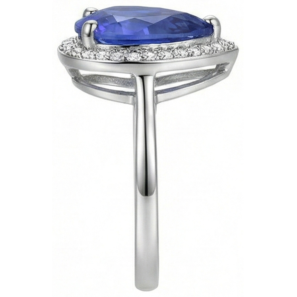 naturel pear diamant 4carats bague vue de profil