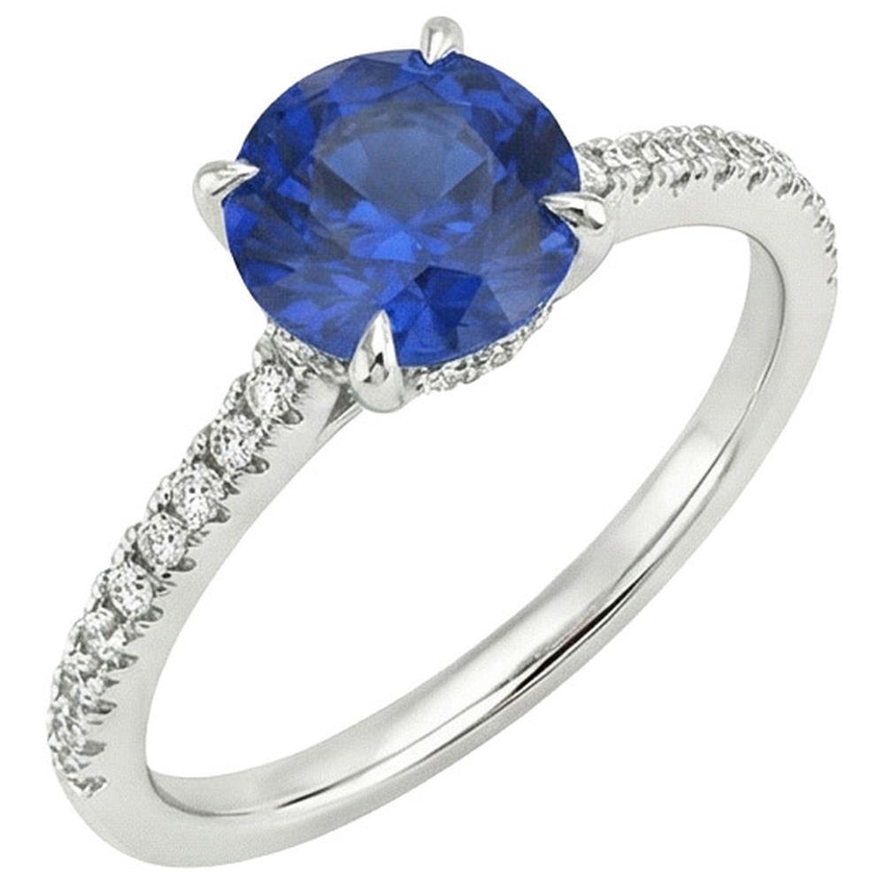 naturel round diamant 2.50carats bague vue de dessus