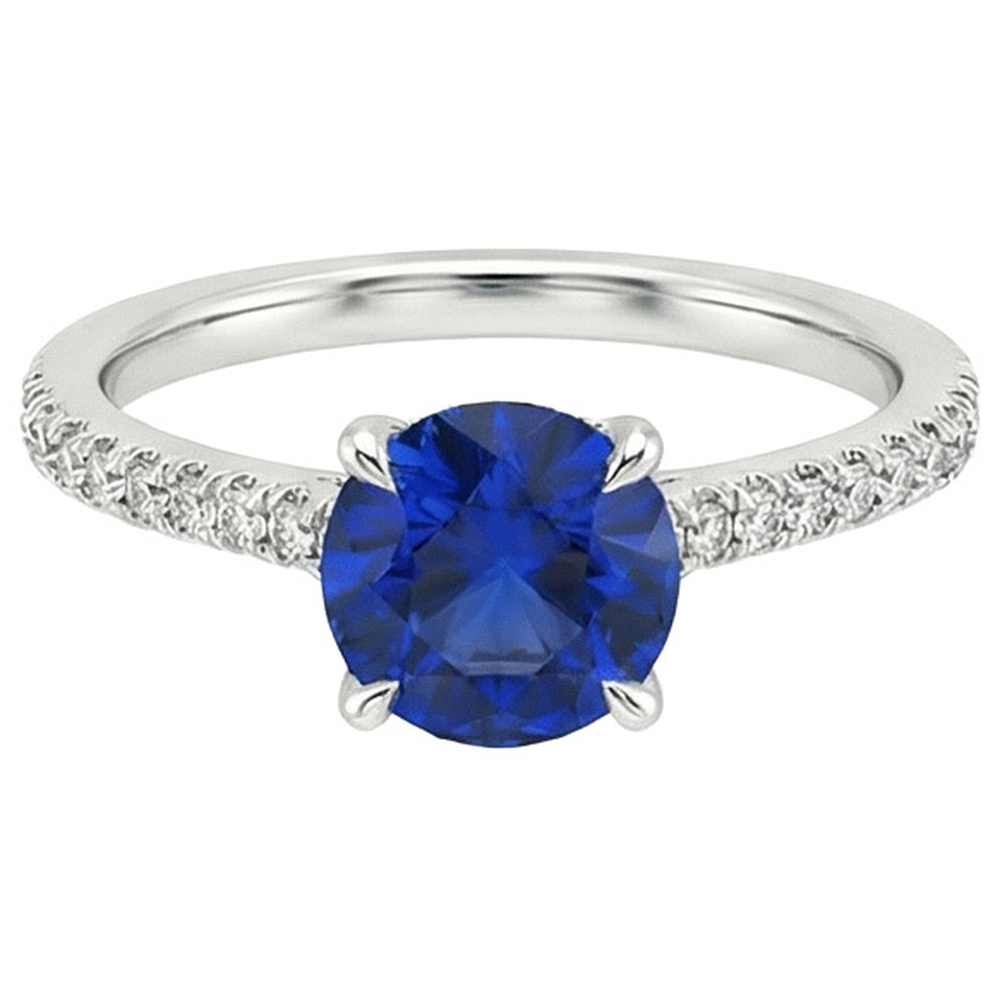 naturel round diamant 2.50carats bague détail rapproché