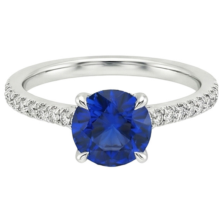 naturel round diamant 2.50carats bague détail rapproché
