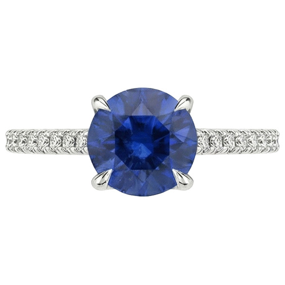 naturel round diamant 2.50carats bague angle de côté