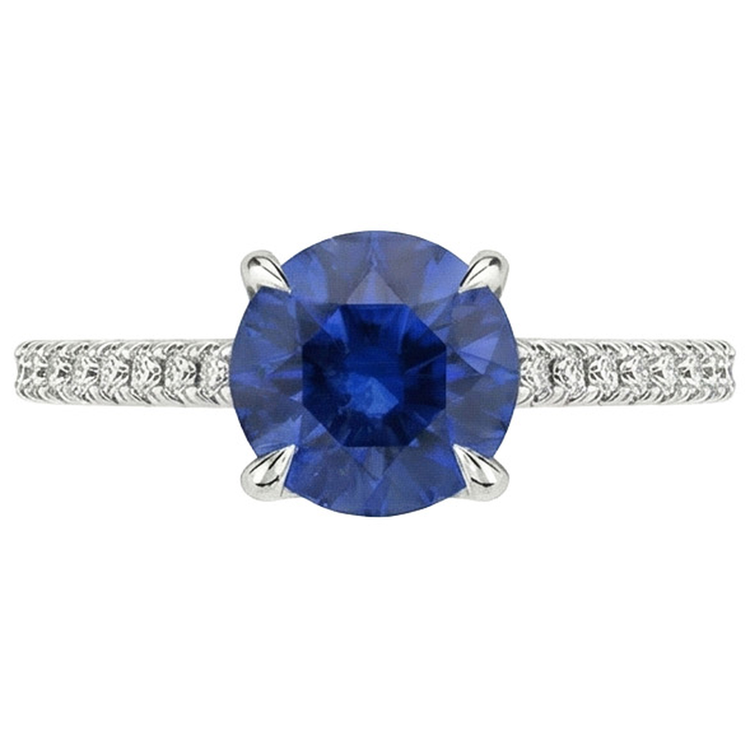 naturel round diamant 2.50carats bague angle de côté