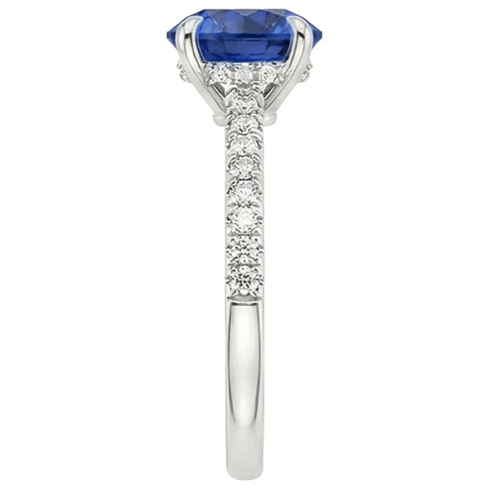 naturel round diamant 2.50carats bague vue de profil