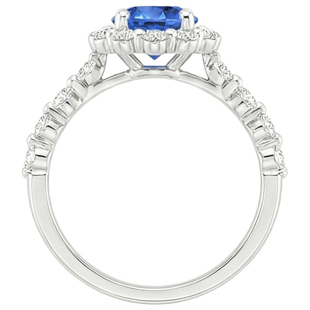 naturel round diamant 3carats bague sur blanc