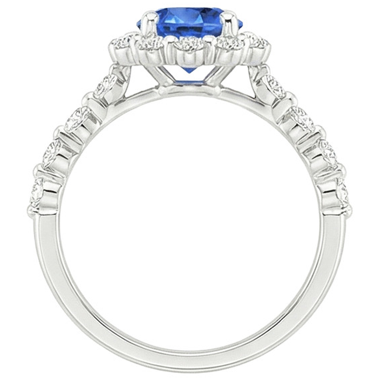 naturel round diamant 3carats bague sur blanc
