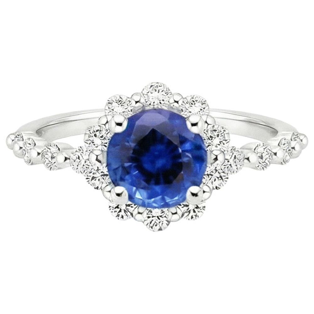naturel round diamant 3carats bague vue de dessus