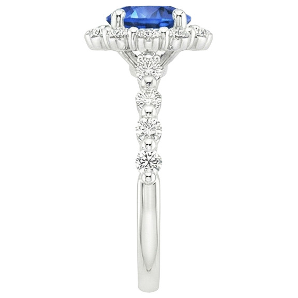 naturel round diamant 3carats bague vue de profil
