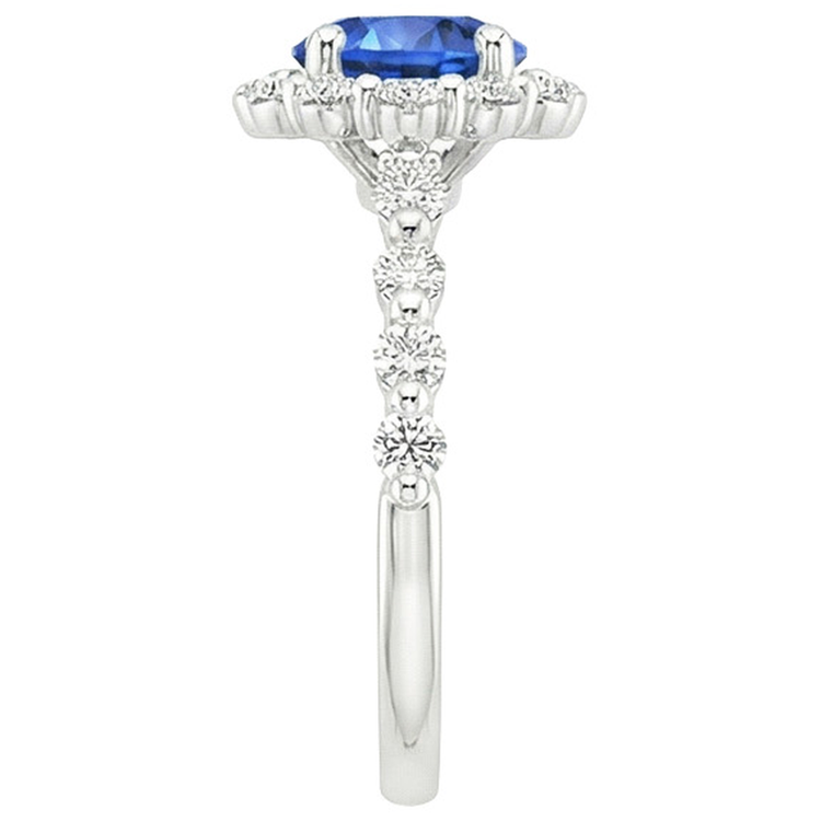 naturel round diamant 3carats bague vue de profil