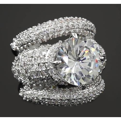 Bijoux Personnalisés Bague Réel Diamant Femme Pave Sertissage