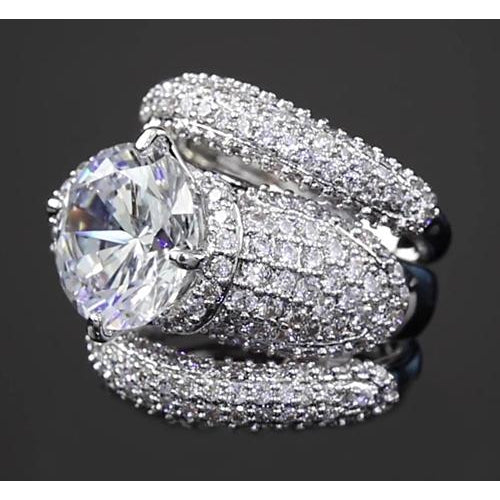 Bijoux Personnalisés Bague Réel Diamant Femme Pave Sertissage