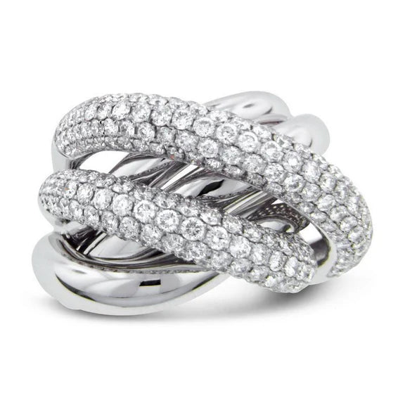 Bijoux Personnalisés En Or Bague En Réel Diamant Fantaisie Pour Dames