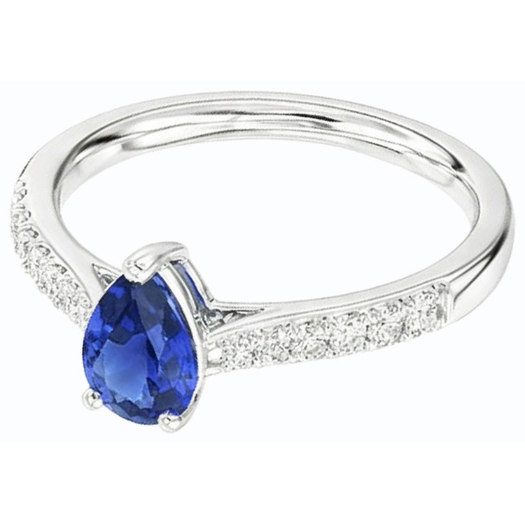 naturel pear diamant 2.50carats bague vue de dessus