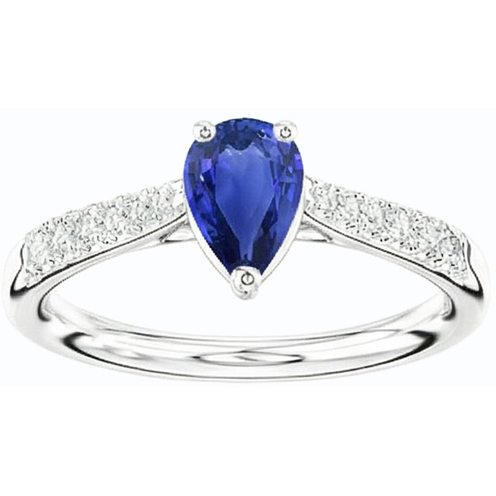 naturel pear diamant 2.50carats bague vue de profil