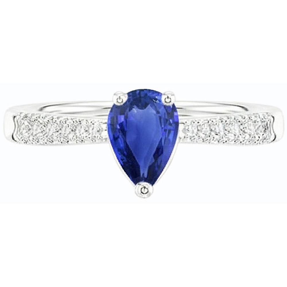 naturel pear diamant 2.50carats bague sur blanc