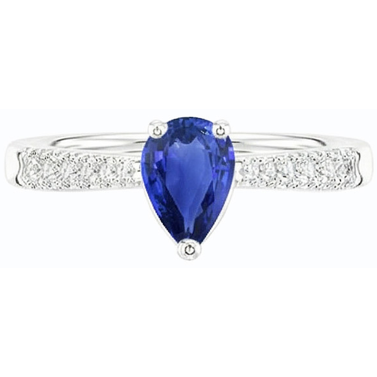 naturel pear diamant 2.50carats bague sur blanc